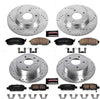 Power Stop K6960 Front & Rear Brake Kit with Drilled/Slotted Brake Rotors and Z23 Evolution Ceramic Brake Pads