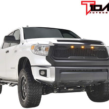 Tidal Replacement Tundra ABS Grille Upper Front Hood Grill - Matte Black - With Amber LED Lights for 14-20 Tundra