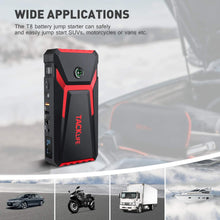 TACKLIFE T8 800A Peak 18000mAh Car Jump Starter with LCD Display (up to 7.0L Gas, 5.5L Diesel Engine), 12V Auto Battery Booster with Smart Jumper Cable, Quick Charging