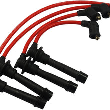 JDMSPEED New Red Ignition Spark Plug Wires Set Replacement For Mazda Miata 1.6L 1.8L 90-00
