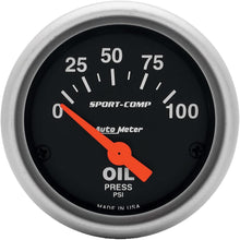 Auto Meter 3327 Sport-Comp Electric Oil Pressure Gauge , 2-1/16" (52.4mm)