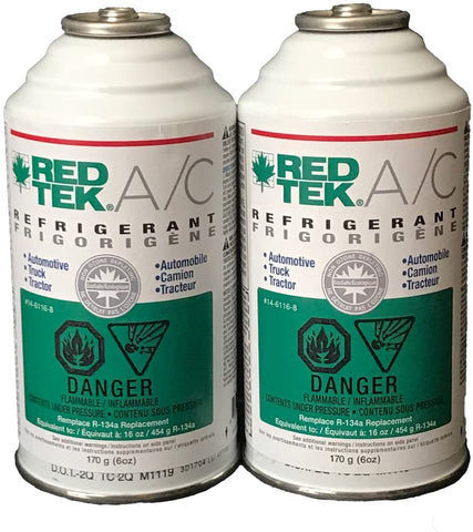2 Cans - REDTEK A/C Refrigerant (6 Ounce Can)