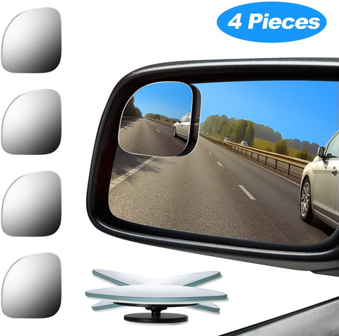 4 Pieces Fan-Shaped Automobile Rear Blind Spot Mirror, 360 Degree Rotating Design, Automobile Side Mirror Wide Angle Mirror Safety Convex Rearview Mirror Suitable for Car Truck SUV RV and Van