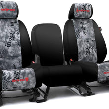 Rear SEAT: ShearComfort Custom Kryptek Neo-Supreme Seat Covers for Toyota Corolla (2020-2020) in Black w/Kryptek Neo-Supreme Banshee for 40/60 Split Back Solid Bottom w/Pullout Arm and 3 Molded.