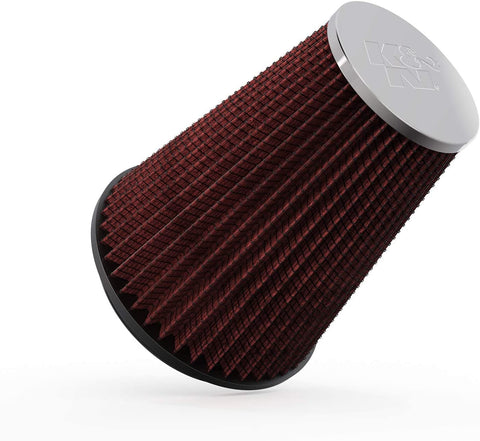 K&N Universal Clamp-On Air Filter: High Performance, Premium, Washable, Replacement Filter: Flange Diameter: 6 In, Filter Height: 9 In, Flange Length: 0.625 In, Shape: Round Tapered, RC-5046