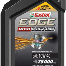 Castrol 06171 EDGE High Mileage 10W-40 Advanced Full Synthetic Motor Oil, 1 Quart, 6 Pack