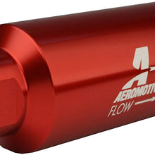 Aeromotive 12335 Filter, In-Line, 40-Micron Stainless Mesh Element, ORB-10 Port, Bright-Dip Red, 2" OD
