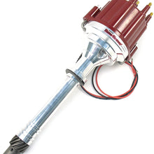 Pertronix D200811 Flame-Thrower Red Cap Male Plug and Play Red Cap Male Marine Billet Electronic Distributor with Ignitor II Technology with Red Cap Male for Chevrolet Small Block/Big Block