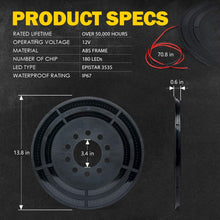 Xprite 14" Spare Tire Brake Light, 3rd LED Rear Wheel Lights Third Tail Lamp for 2007-2018 Jeep Wrangler JK & 2018+ Jeep Wrangler JL/JLU