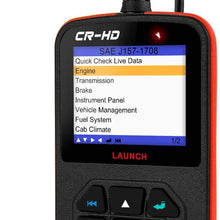 LAUNCH CReader HD Plus Heavy Duty Truck Obd2 Diagnostic Reader OBDII Scan Tool CRHD Truck Code Scanner with OBD-II Communication Modes 1-10 and J1587, J1708 and J1939 protocols
