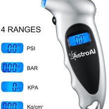AstroAI ATG150 2 Pack Digital Tire Pressure Gauge 150 PSI 4 Settings for Car Truck Bicycle with Backlit LCD and Non-Slip Grip, Silver