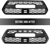 Grill LED Lights 4 PCS with Harness & Fuse Upgrade for 2016-2018 Aftermarket Toyota Tacoma TRD PRO Grille (Black Shell with White Light)