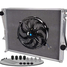 Aluminum Racing Radiator Replacement For BMW Z3 M COUPE/ROADSTER E36 3.2L L6 1998 1999 2000 2001 2002 +14" Radiator Cooling Fan