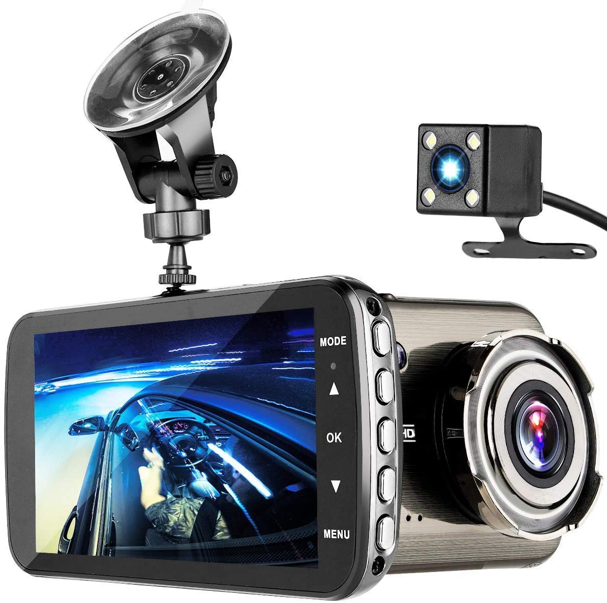 Dash Cam, 1080P 4K HD WiFi Car Dash Cam with Fingerprint Touch, Dash Camera for Cars with Night Vision, WDR, Loop Recording, G-Sensor, Motion Detection, 24H Parking Monitor