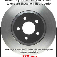 Detroit Axle - 12.99" (330mm) Front Disc Brake Kit Rotors & Ceramic Pads w/Clip Hardware Premium GRADE - Dual Piston Caliper Replacement for 12-16 Town & Country - [12-19 Dodge Grand Caravan/Journey]
