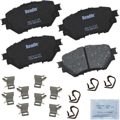 Bendix Premium Copper Free CFC1759 Ceramic Brake Pad (with Installation Hardware Front)