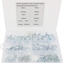 85 Pcs Double Wire Fuel Line Hose Tubing Spring Clips Clamp Assortment Kit for Motorcycle ATV(7 Size 6.7/9/11/13/16/18mm)