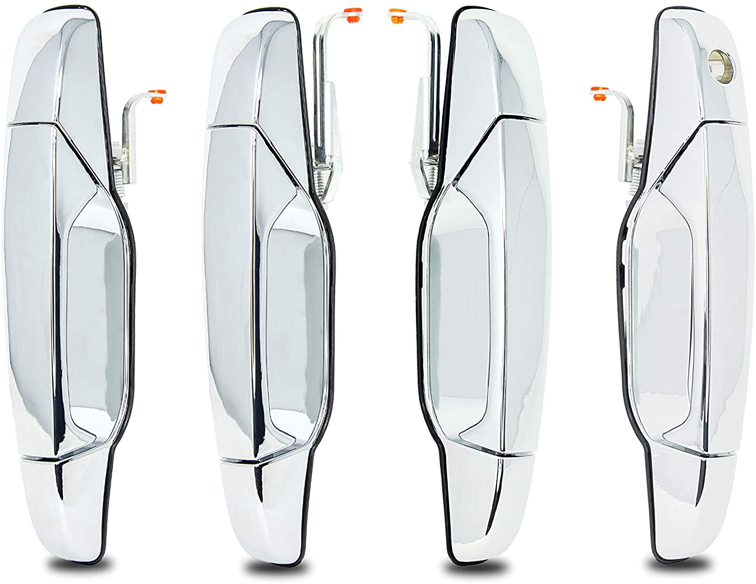 Replacement Exterior Chrome Door Handle Full Set of 4 - Fits 2007-2014 Chevy Silverado, Suburban, Tahoe, Escalade, GMC Sierra, Yukon, 07-13 Avalanche - Replaces 15915659, 22738721, 22738722, 15915660