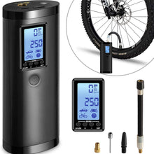 LLIVEKIT Rechargeable Air Compressor Pump Mini, Portable Cordless Tire Pump, Electric Hand Held Car Inflator, Digital LCD LED Light, 2000mAh Power Bank USB Charging, for Motorcycle, Bike, Bicycle