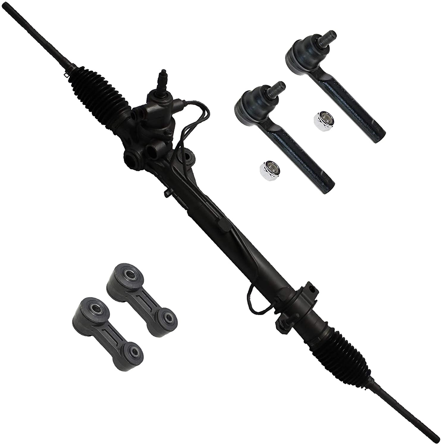 Detroit Axle - Complete Power Steering Rack & Pinion Assembly w/Outer Tie Rods and Front Sway Bars for 1993-1997 Subaru Impreza - [1993-1999 Legacy Excluding Postal Vehicles]