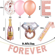 TMCCE Bachelorette Party Decorations Rose Gold Bridal Shower Supplies Bride to be kit - Same Forever Banner,Bride to be Sash,Rose Gold Engagement Ring Balloon,Champagne balloon, Balloons