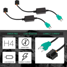 H4 9003 HB2 Anti Flicker Harness, YEEGO LED Canbus Error Free Resistor Decoder Adapter Flash Warning Canceller For Jeep Wrangler JK TJ LJ Headlights(2PCS Anti Flicker)