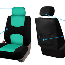 FH Group Mint FB050MINT114 Flat Cloth Fulls Set Seat Covers (w. 4 Detachable Headrests and Solid Bench)
