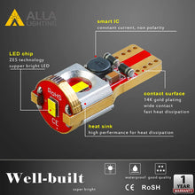 Alla Lighting Newest 194 LED Bulbs Super Bright T10 175 168 2825 W5W ZS SMD 12V LED Bulbs for Car License Plate Tag Interior Map Dome Trunk Courtesy Lights, Amber Yellow