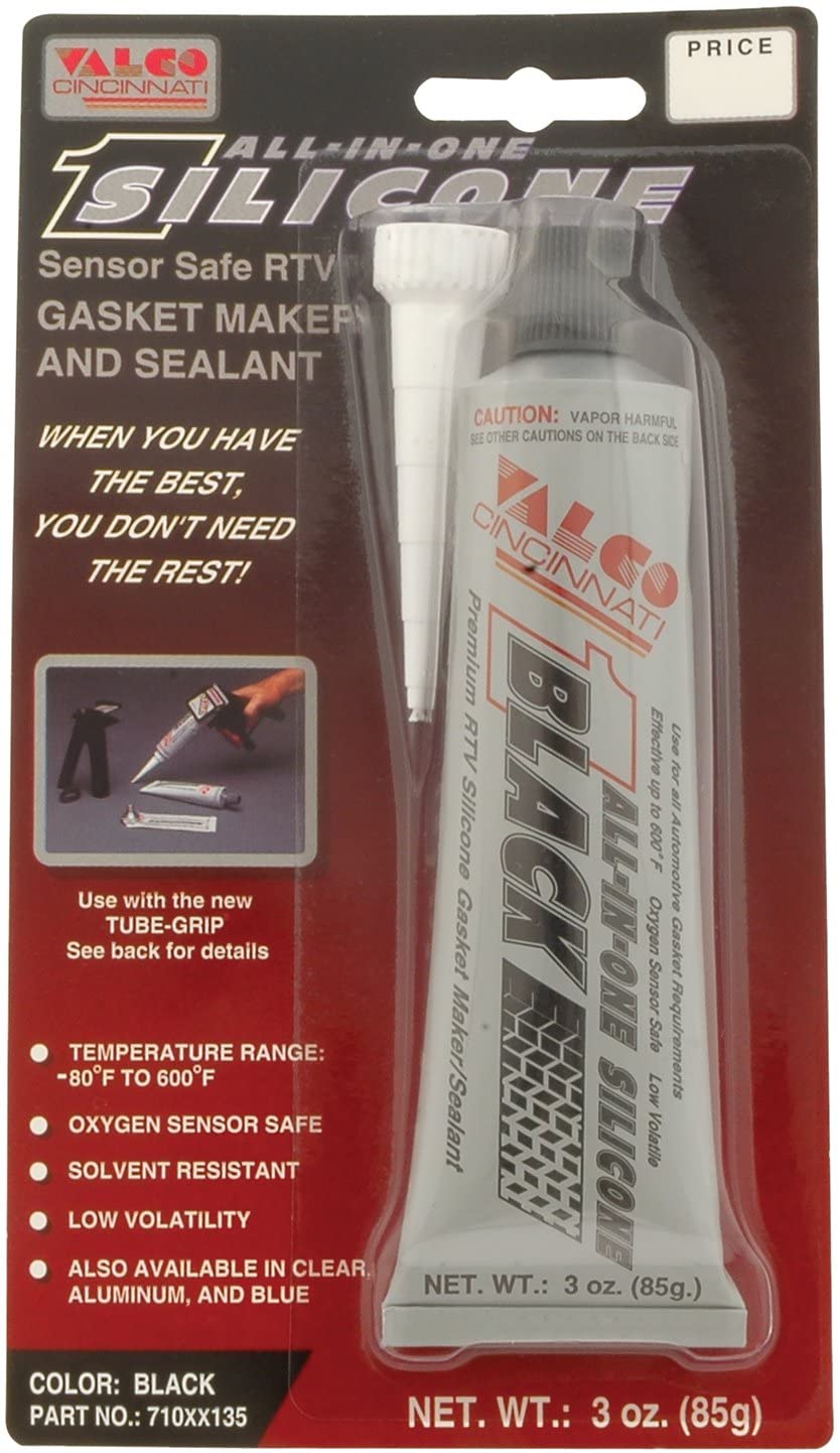Valco Cincinnati 71135 Black All-in-One Silicone with Nozzle - 3 oz. Tube