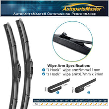 AutopartsMaster Windshield wiper blades Hybrid Front Window U wiper 24" + 19" Car Front Window Windshield wiper blades U J-hook NO.19515-3 (set of 2)