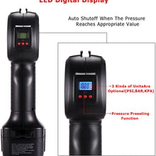 Voluker Air Compressor, Electric Cordless Tire Inflator, Hand Held Pump with LED Light 150PSI 12V 2000mAh, Portable Air Pump with Pressure Gauge Battery for Basketball, Cars, Motorbike