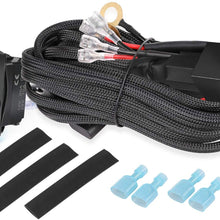 Auto Power Plus Light Bar Wiring Harness w/ 5 Pin Rocker Switch 300W 12V 30A Fuse Relay Universal Nylon 2 Lead Wiring Harness Kit for Work Light Off Road Driving Fog Lights for Boat Trucks ATV UTV