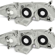 AUTOSAVER88 Headlight Assembly Compatible with 2007-2009 Toyota Camry Exclude Hybird Chrome Housing Amber Reflector Clear Lens Headlamps Replacement (Driver and Passenger Side)