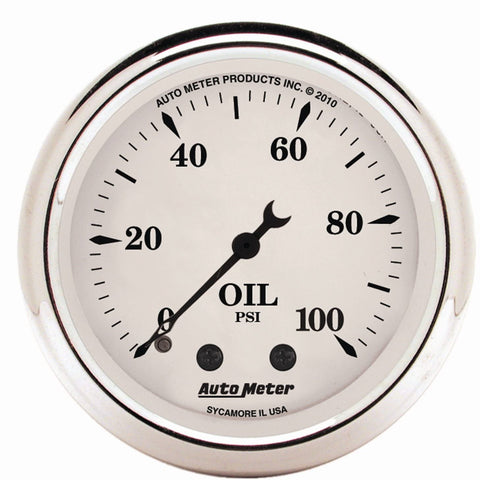 Auto Meter 1621 Old Tyme White Mechanical Oil Pressure Gauge