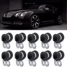 Terisass Fuel Line Clamps 10Pcs 1.4 0.8 0.8 Inch Car Vehicle Fuel Line Clamps Kit Rubber Aluminum Cushion Clamp Universal