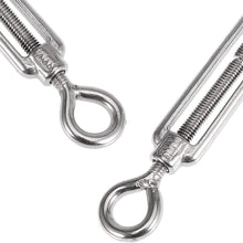 X AUTOHAUX 8pcs M6 Car 304 Stainless Steel Eye and Eye Turnbuckle Wire Rope Tension Replacement Silver Tone