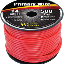 Grand General 55247 Primary Wire 500ft Roll with Spool For Trucks, Automobile and More – Red