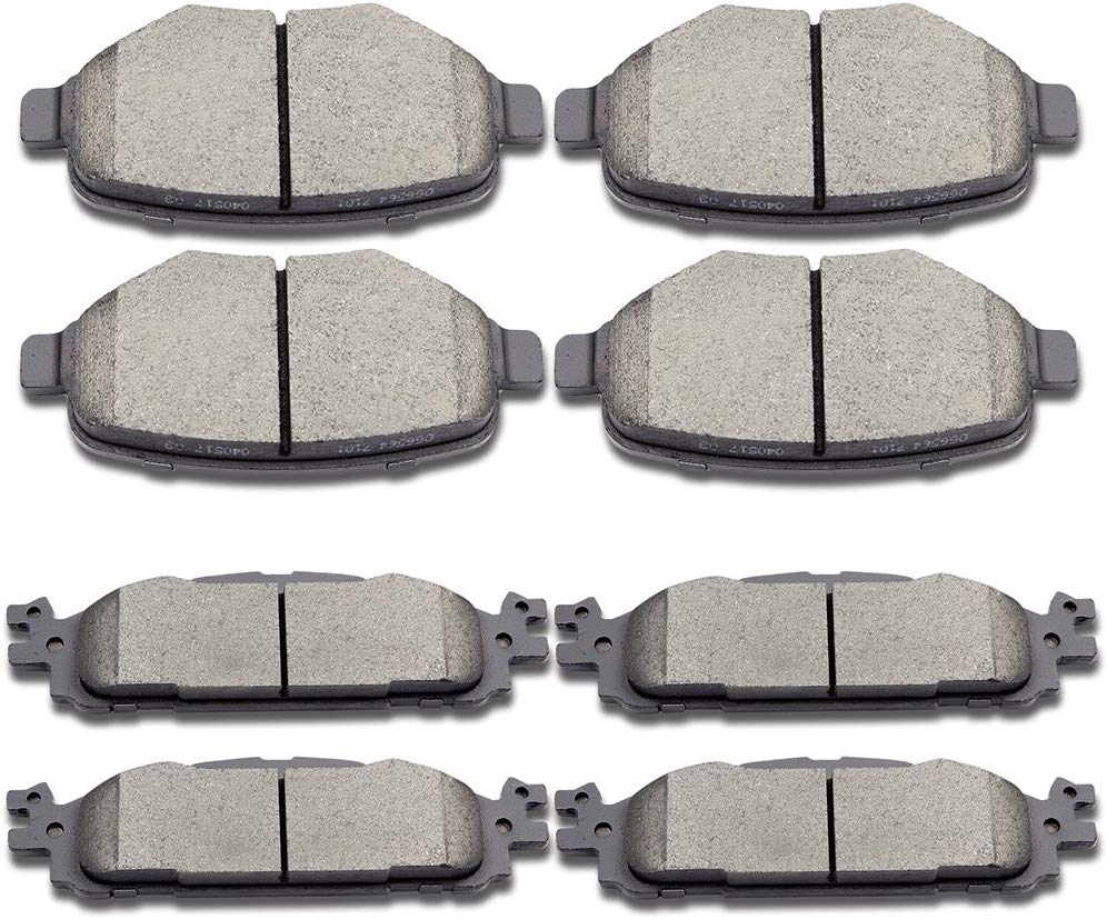 Brake Pads Kits,SCITOO Front Rear Disc Brakes Pads Set fit 2011-2016 Ford Explorer,2009-2014 Ford Flex,2010-2012 Ford Taurus,2009-2012 Lincoln MKS,2010-2014 Lincoln MKT