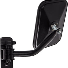 OxGord Side Mirror for Jeep Wrangler (Driver & Passenger Side) Quick Release with Adjustable Arms - Rectangular, Black
