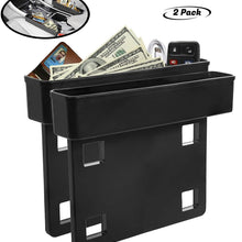 Lebogner Between Car Seat Gap Filler Organizer, 2 Pack Side Of Center Console Storage Box For Money, CellPhone, Coins and Keys, Multifunction Crevice Pocket Caddy Catcher, Vehicle Interior Accessories