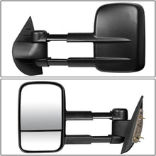 Left Side Black Manual Telescoping Folding Rear View Side Towing Mirror Replacement for Silverado Sierra GMT900 07-14