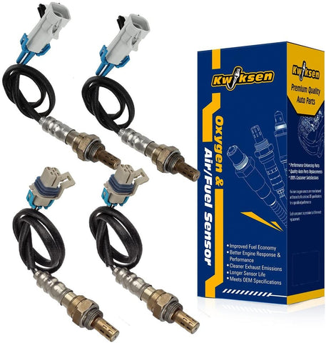 Kwiksen Heated Universal 4Pcs O2 Oxygen Sensor 1 Sensor 2 234-4256 234-4668 Replacement for GMC Sierra 1500 2500 HD 3500 HD 2008 2009 2010 2011