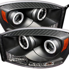 Spyder 5078803 Dodge Ram 1500 06-08 / Ram 2500/3500 06-09 Projector Headlights - CCFL Halo - LED (Replaceable LEDs) - Black Smoke - High H1 (Included) - Low H1 (Included)
