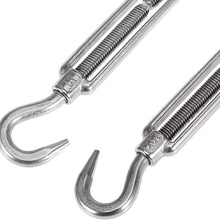 X AUTOHAUX 10pcs Car 304 Stainless Steel Hook and Hook Turnbuckle Wire Rope Tension Replacement Silver Tone