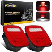 Partsam Pairs 38 LED Jeep Style Universal Tail Brake Turn Stop Licence Back up Reverse Lights Replacement for Jeep YJ TJ JK CJ Truck Trailer Boat RV,12V Stud Mounted Lamps Waterproof,Pack of 2