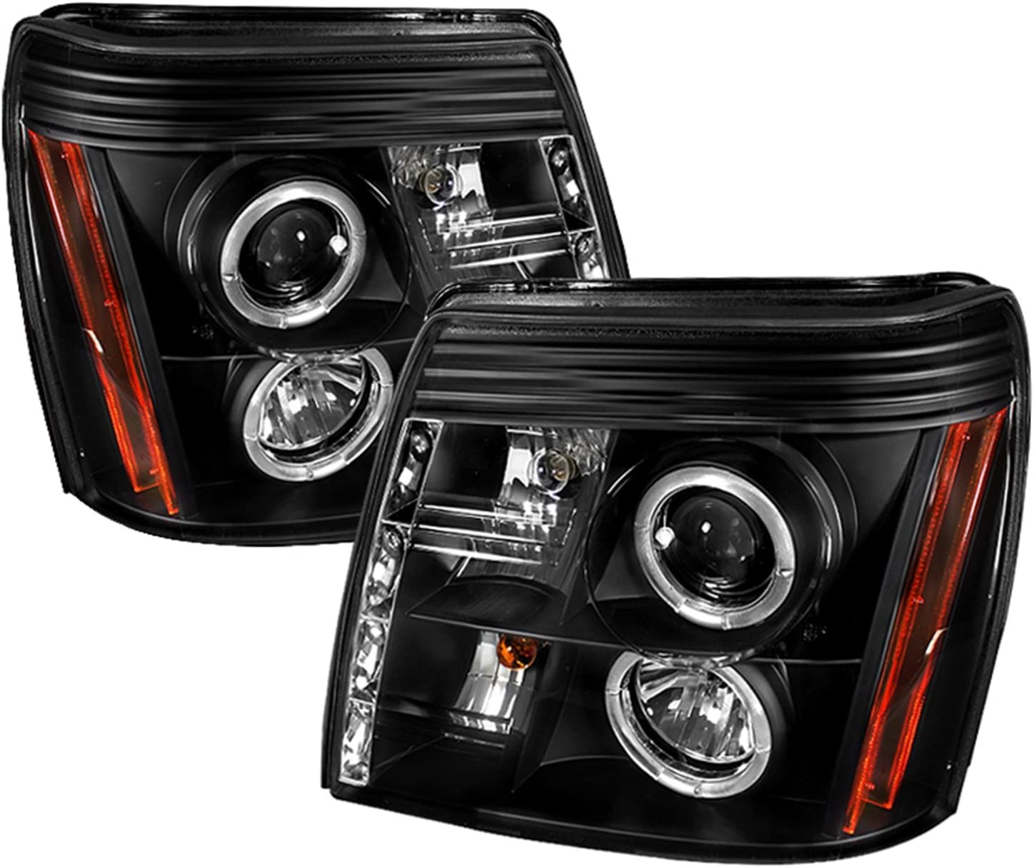 Spyder Auto PRO-YD-CE02-DRL-BK Cadillac Escalade Black DRL LED Halo Projector Headlight (Black)