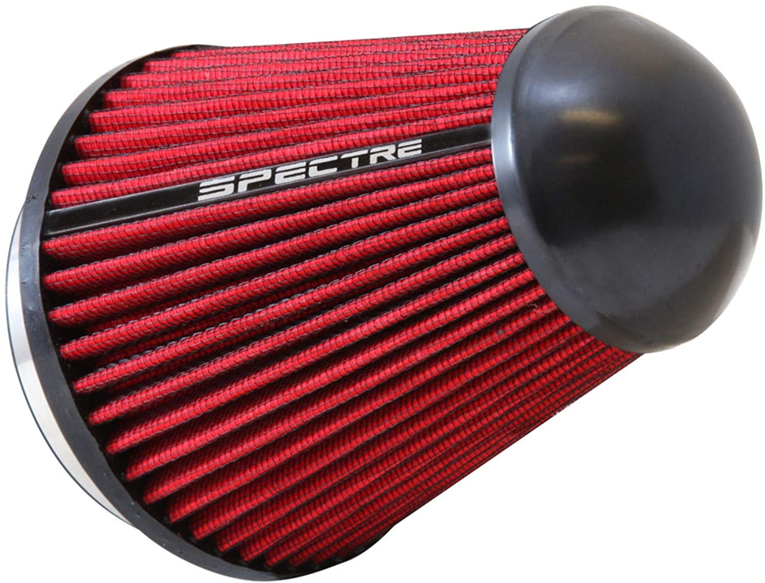 Spectre Universal Clamp-On Air Filter: High Performance, Washable Filter: Round Tapered; 4 in (102 mm) Flange ID; 7 in (178 mm) Height; 5.406 in (137 mm) Base; 4.719 in (120 mm) Top, SPE-HPR9831