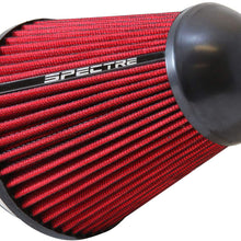 Spectre Universal Clamp-On Air Filter: High Performance, Washable Filter: Round Tapered; 4 in (102 mm) Flange ID; 7 in (178 mm) Height; 5.406 in (137 mm) Base; 4.719 in (120 mm) Top, SPE-HPR9831
