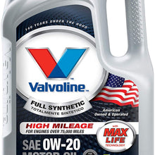 Valvoline Full Synthetic High Mileage with MaxLife Technology SAE 0W-20 Motor Oil 5 QT