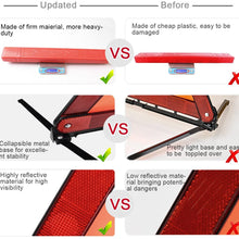XOOL Triple Warning Triangle Emergency Warning Triangle Reflector Safety Triangle Kit Suitable for Roadside Emergencies, 3-Pack